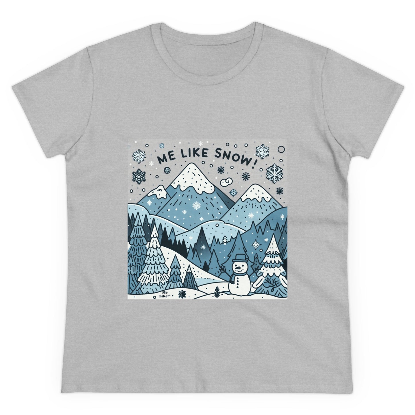 Me Like Snow! - Women's Heavy Cotton Tee - (Snowman #2)