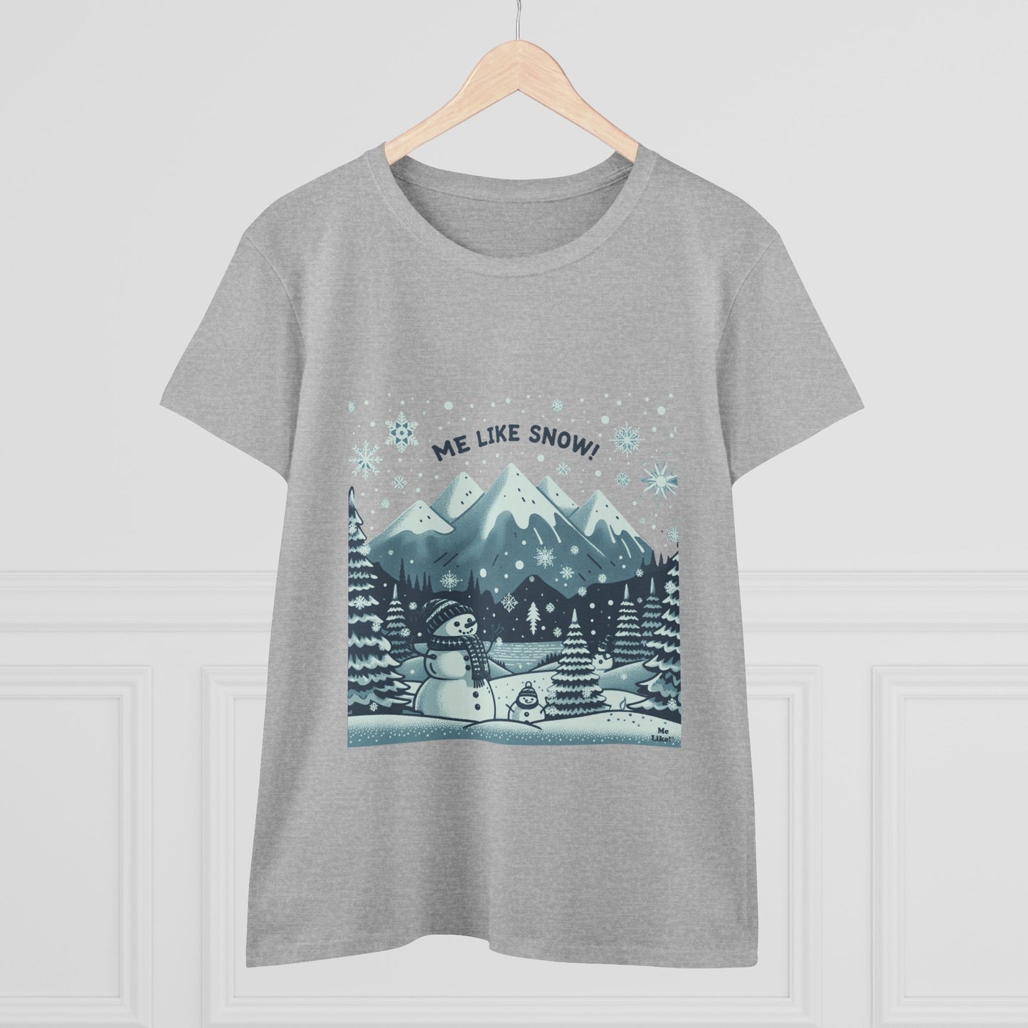 Me Like Snow! - Women's Heavy Cotton Tee - (Snowman #1)