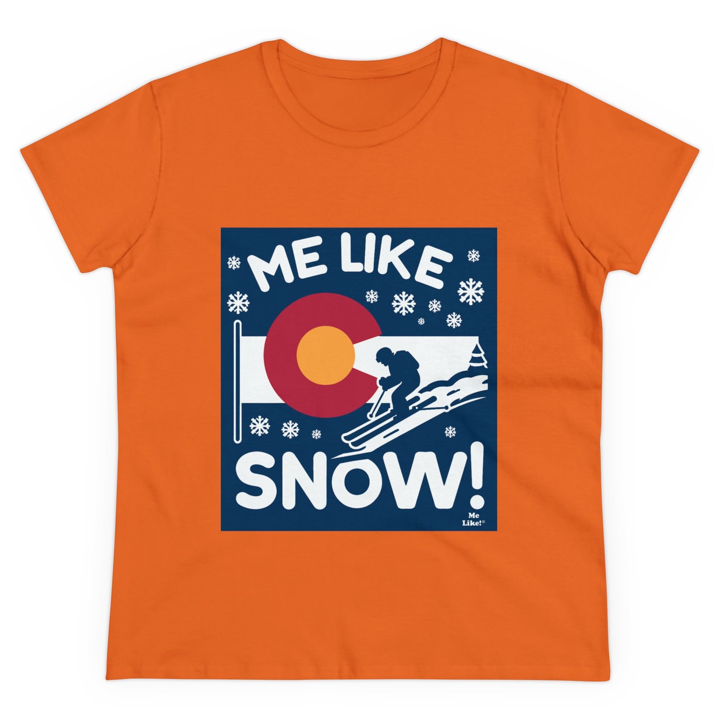 Me Like Snow! - Women's Heavy Cotton Tee - (Ski Colorado #2)
