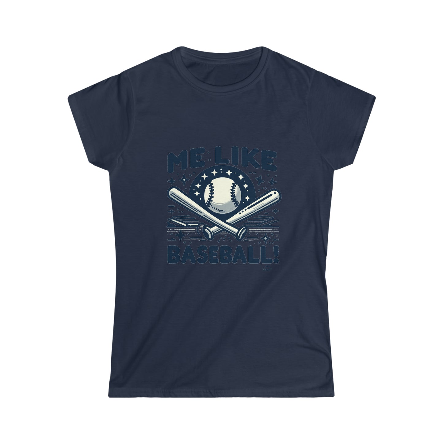 Me Like Baseball! - Women's Softstyle Tee - (Baseball #2)