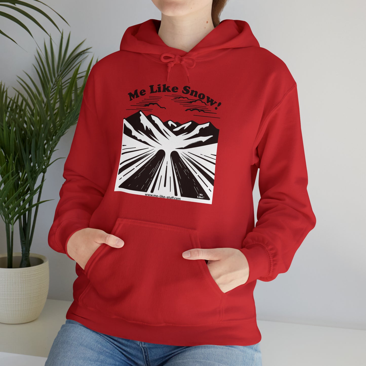 Unisex Heavy Blend™ Hooded Sweatshirt - Me Like Snow! (Ski #1)