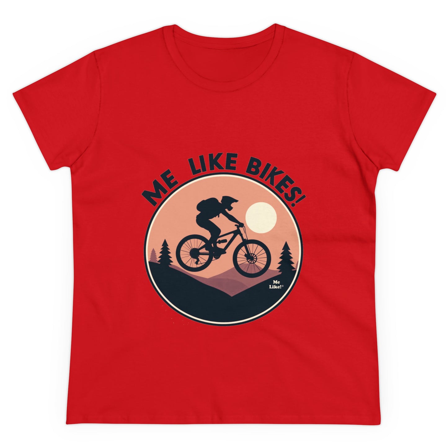 Me Like Bikes! - Women's Heavy Cotton Tee - (Mountain Bike #3)
