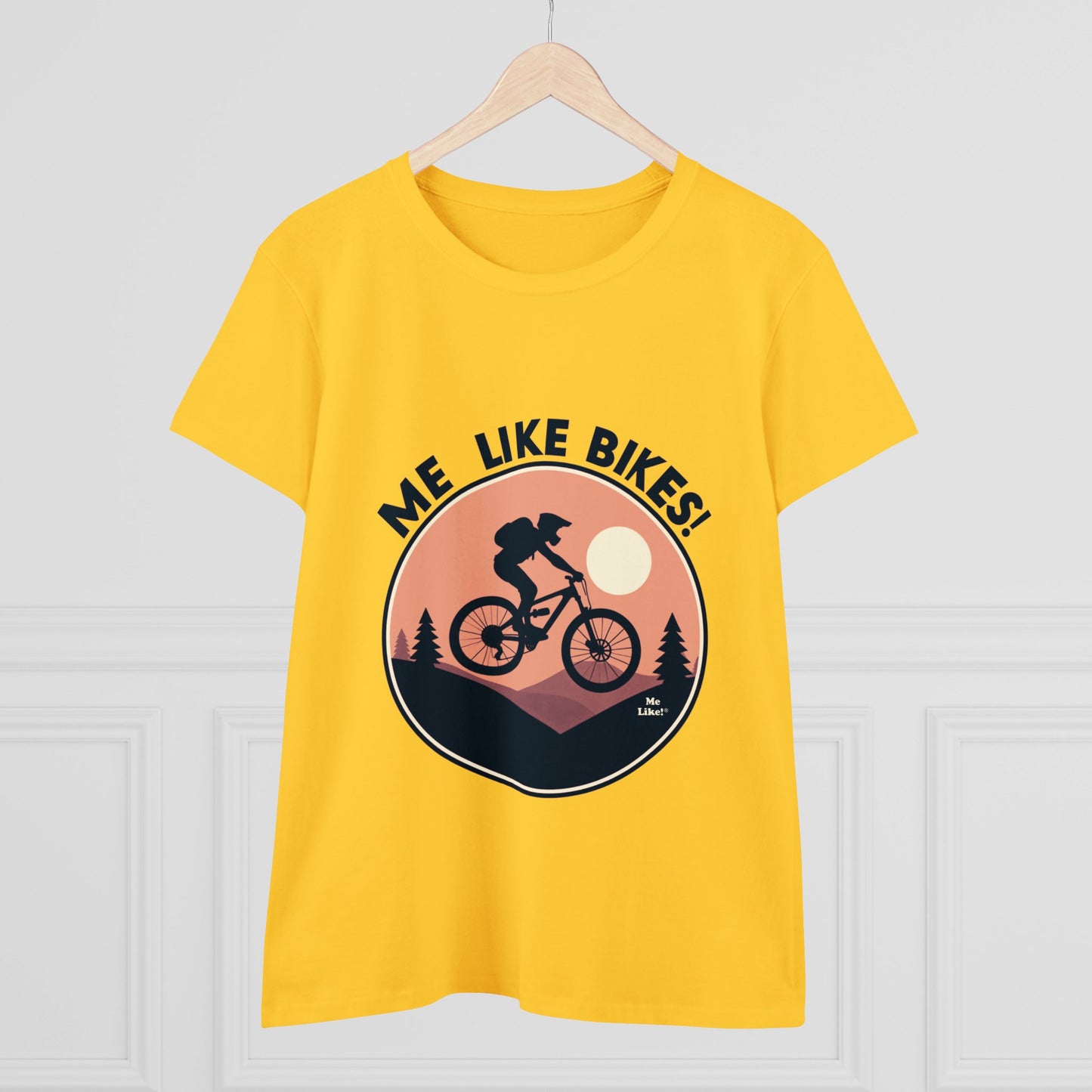 Me Like Bikes! - Women's Heavy Cotton Tee - (Mountain Bike #3)