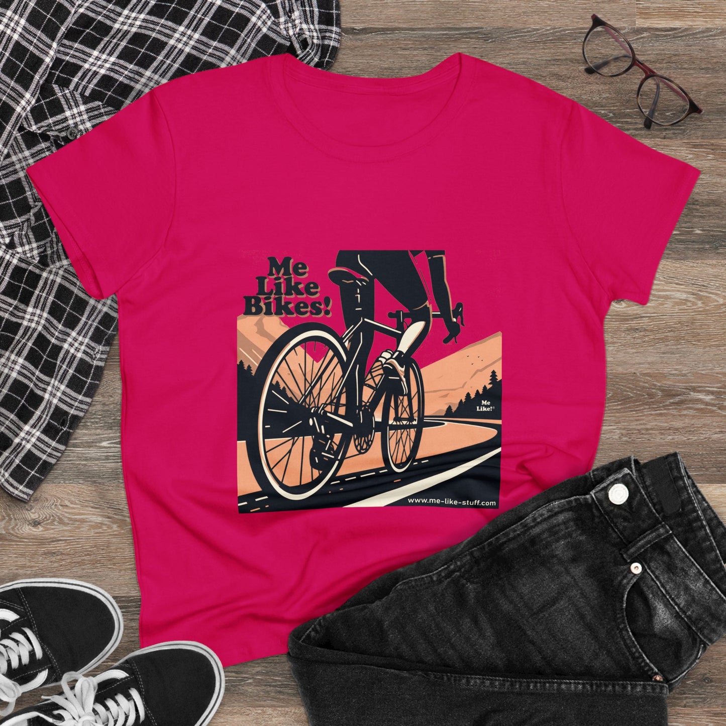 Women's Heavy Cotton Tee - Me Like Bikes! (RB #1)