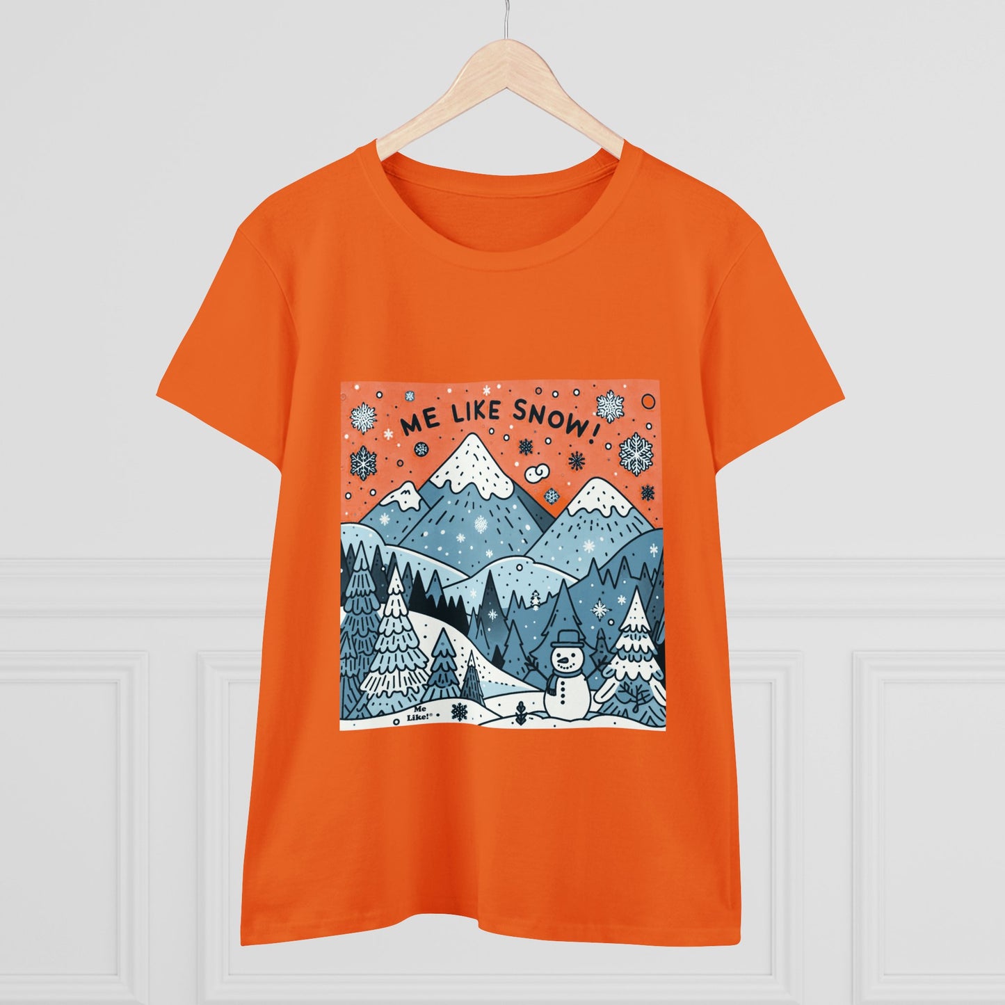 Me Like Snow! - Women's Heavy Cotton Tee - (Snowman #2)