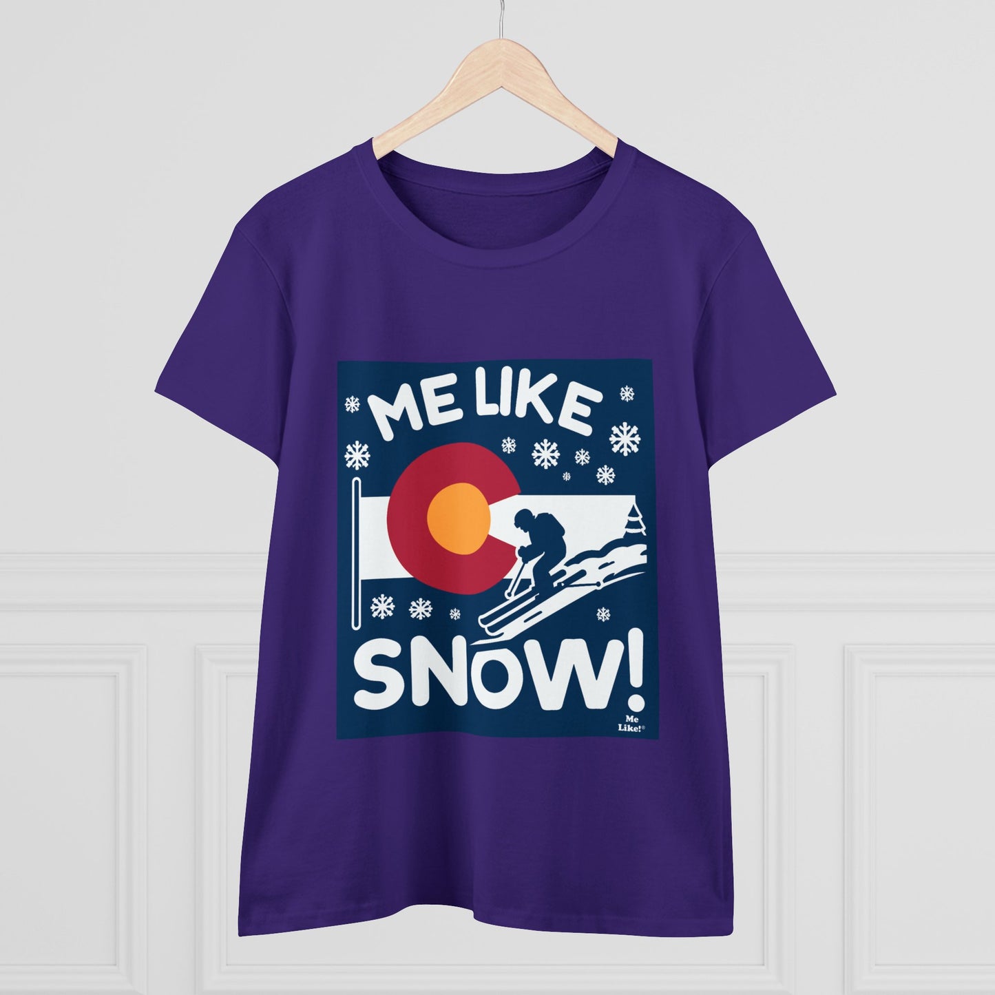 Me Like Snow! - Women's Heavy Cotton Tee - (Ski Colorado #2)