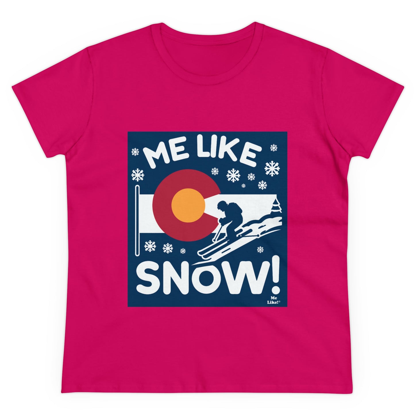 Me Like Snow! - Women's Heavy Cotton Tee - (Ski Colorado #2)