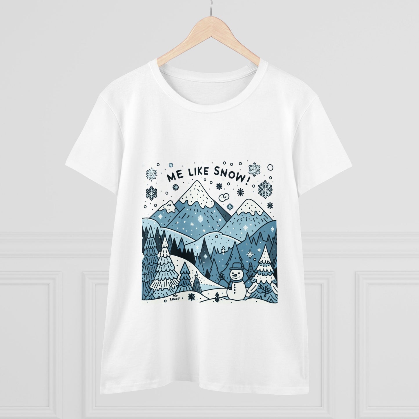 Me Like Snow! - Women's Heavy Cotton Tee - (Snowman #2)