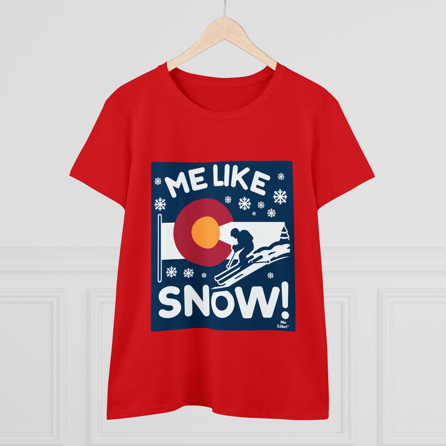 Me Like Snow! - Women's Heavy Cotton Tee - (Ski Colorado #2)