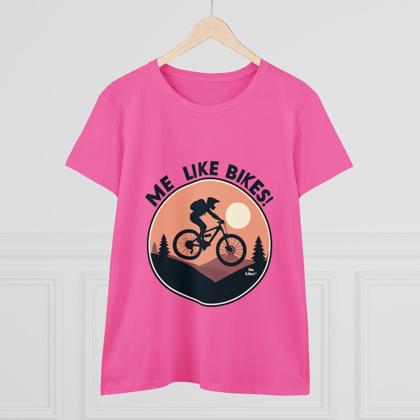 Me Like Bikes! - Women's Heavy Cotton Tee - (Mountain Bike #3)