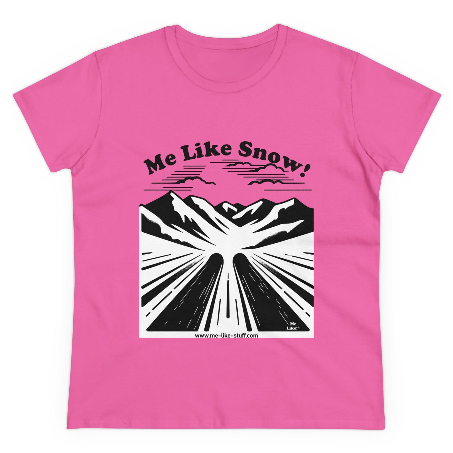 Women's Heavy Cotton Tee - Me Like Snow! (Ski #1)