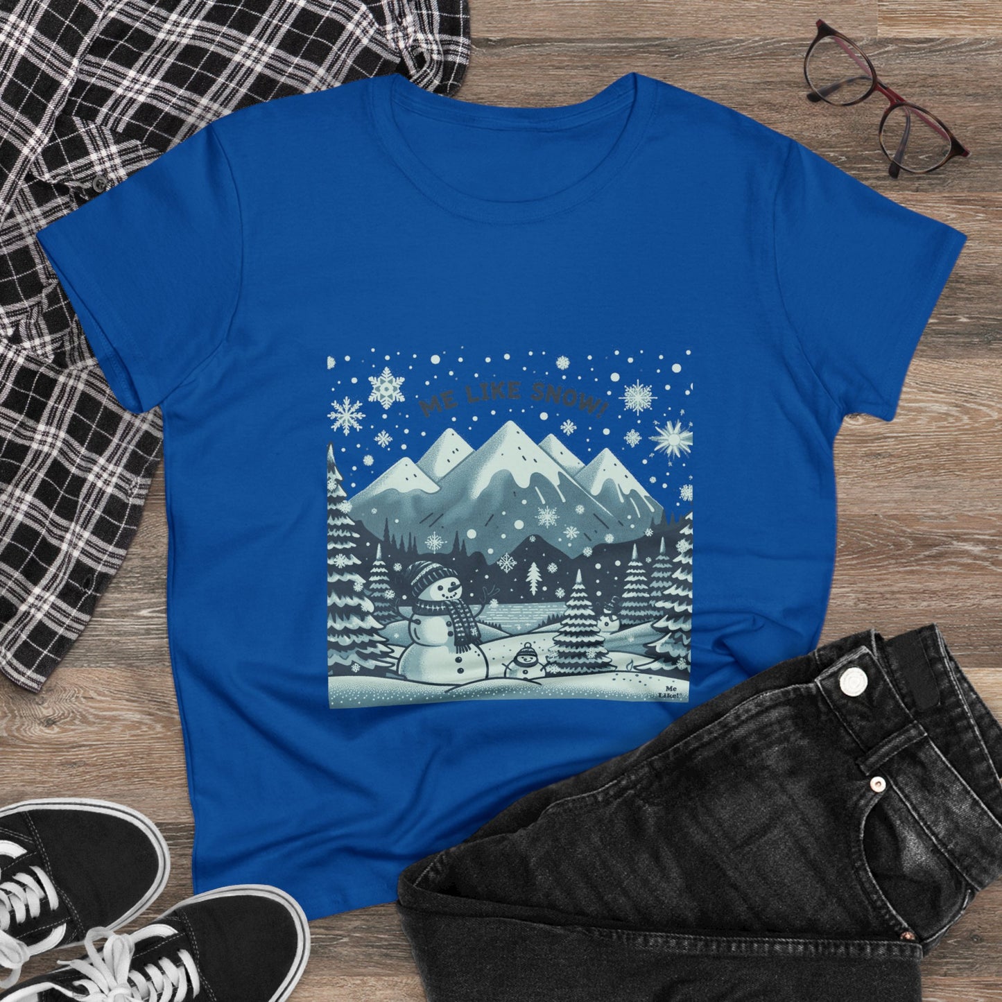 Me Like Snow! - Women's Heavy Cotton Tee - (Snowman #1)