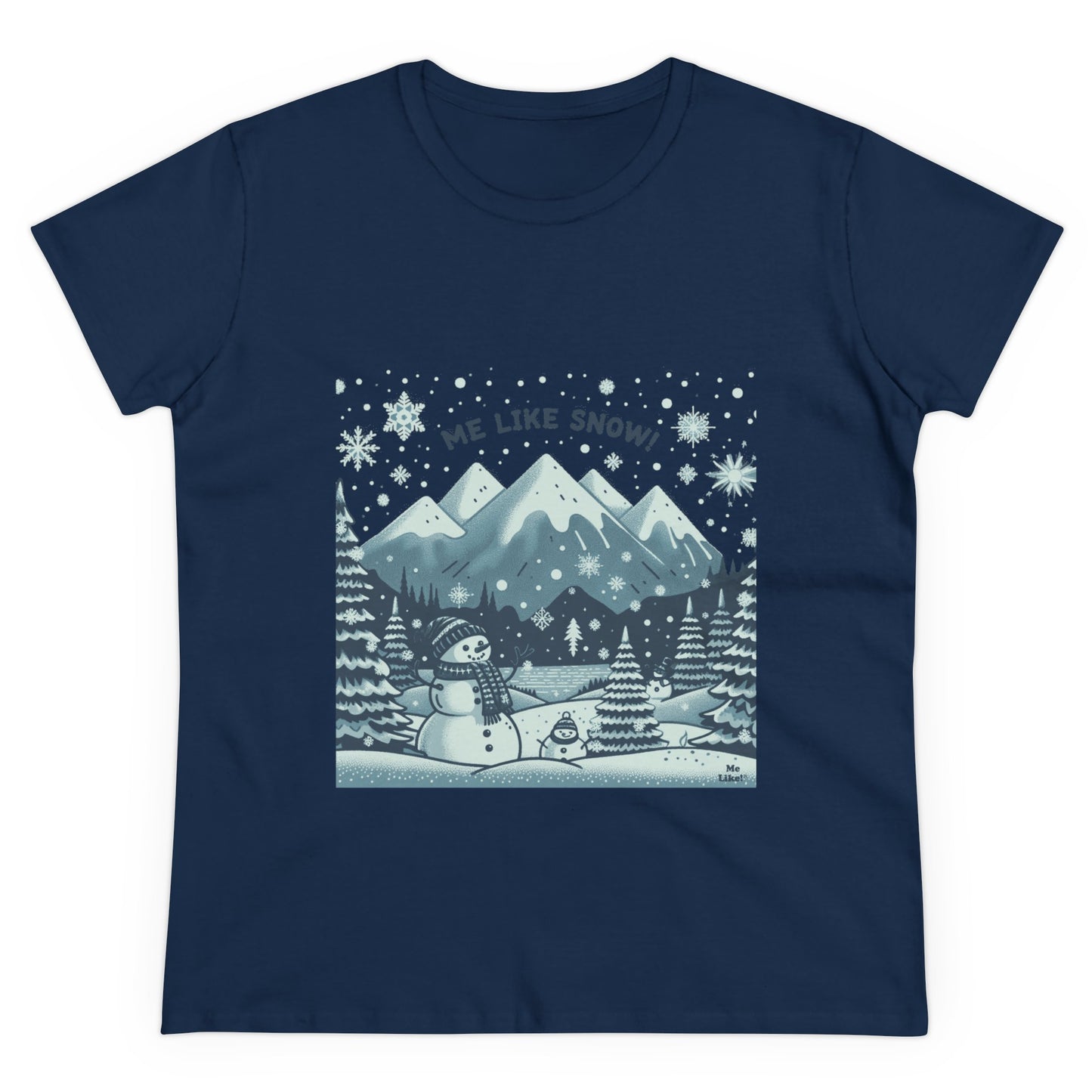 Me Like Snow! - Women's Heavy Cotton Tee - (Snowman #1)