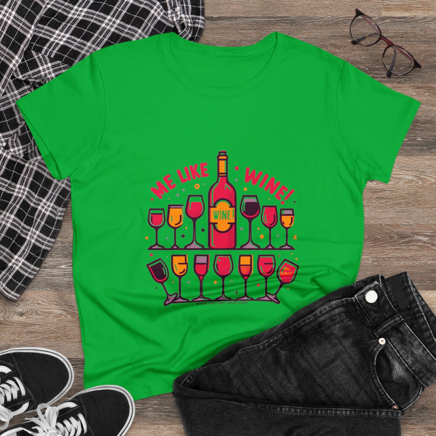 Women's Heavy Cotton Tee - Me Like Wine! (#2)