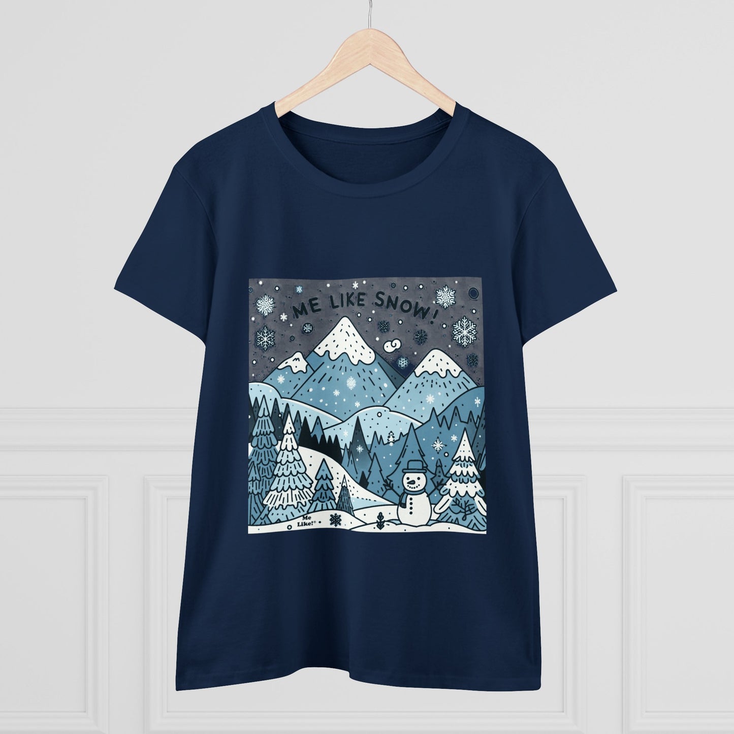 Me Like Snow! - Women's Heavy Cotton Tee - (Snowman #2)