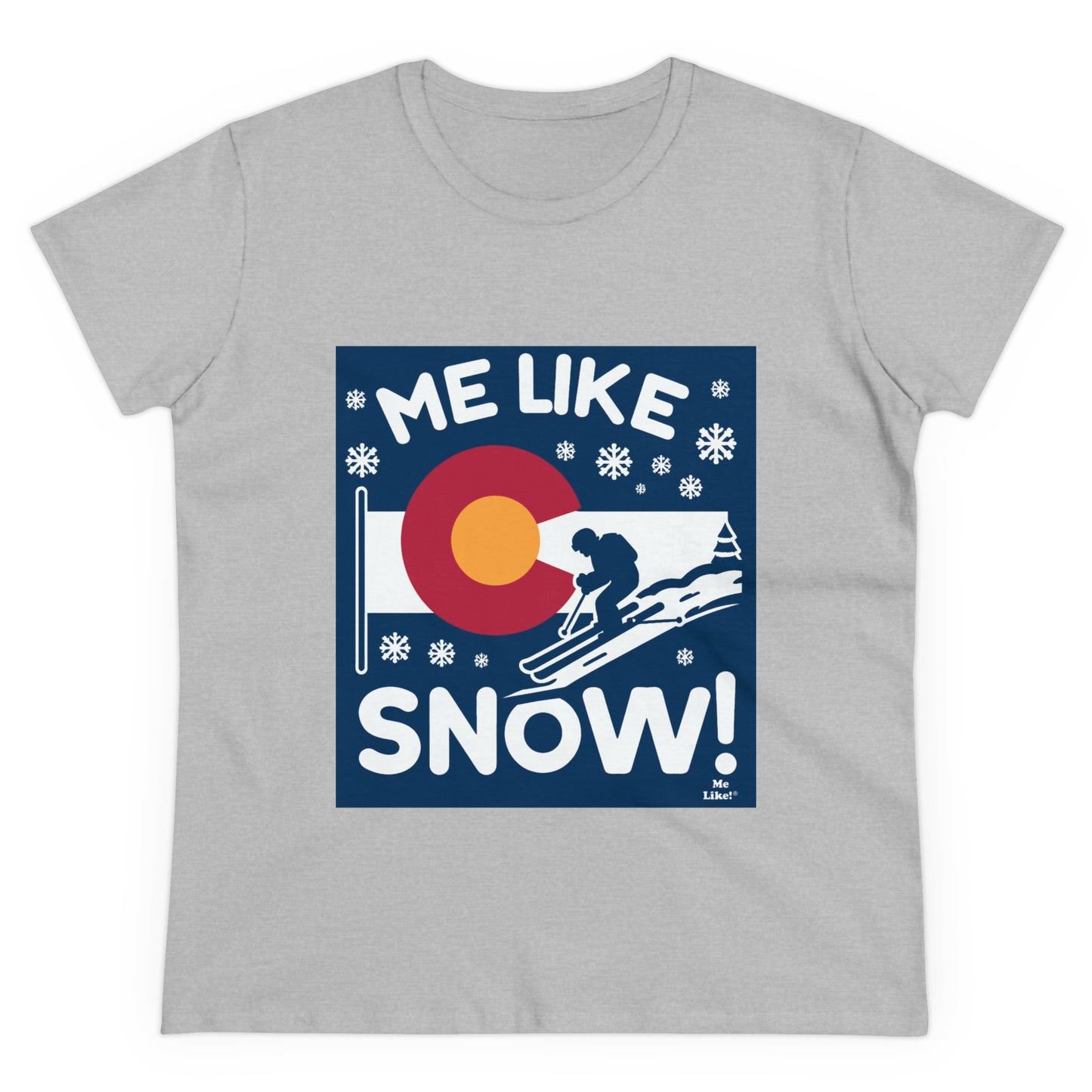 Me Like Snow! - Women's Heavy Cotton Tee - (Ski Colorado #2)