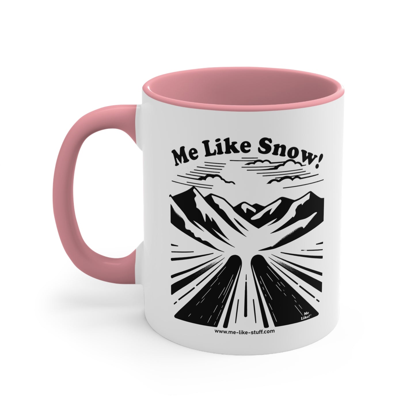 Accent Coffee Mug, 11oz - Me Like Snow! (Ski #1)