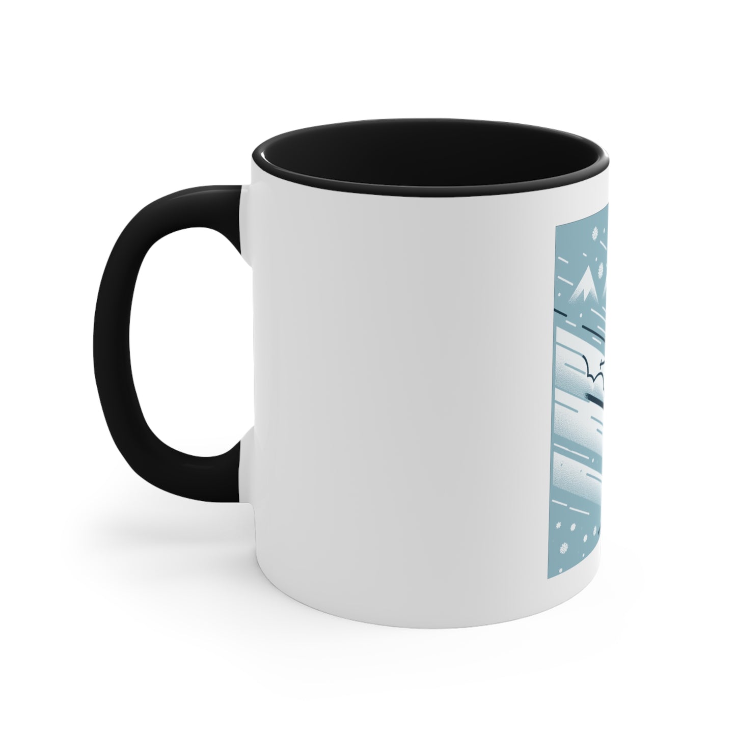 Accent Coffee Mug, 11oz - Me Like Snow! (Ski #2)