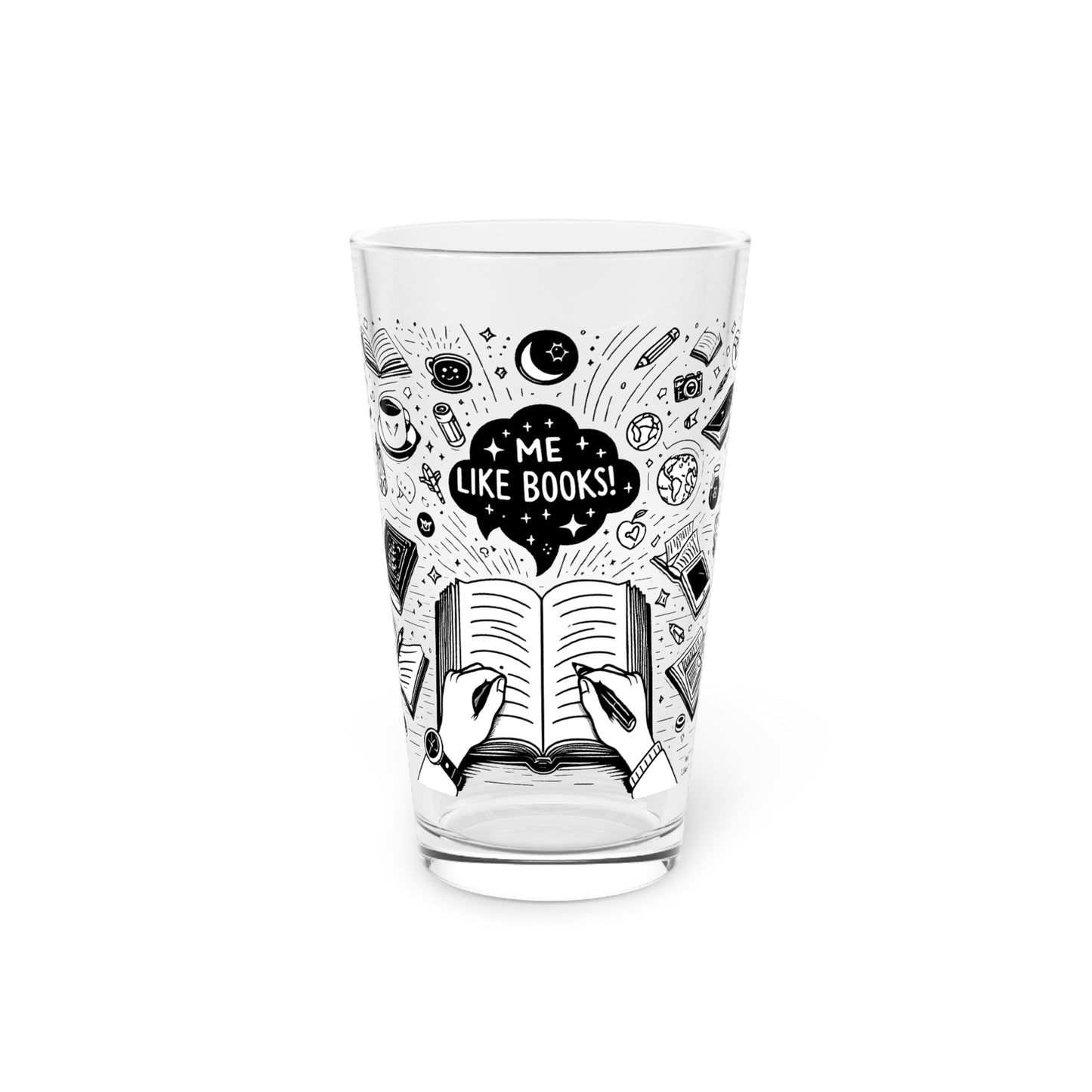 Me Like Books! - Pint Glass, 16oz - (Books #3)