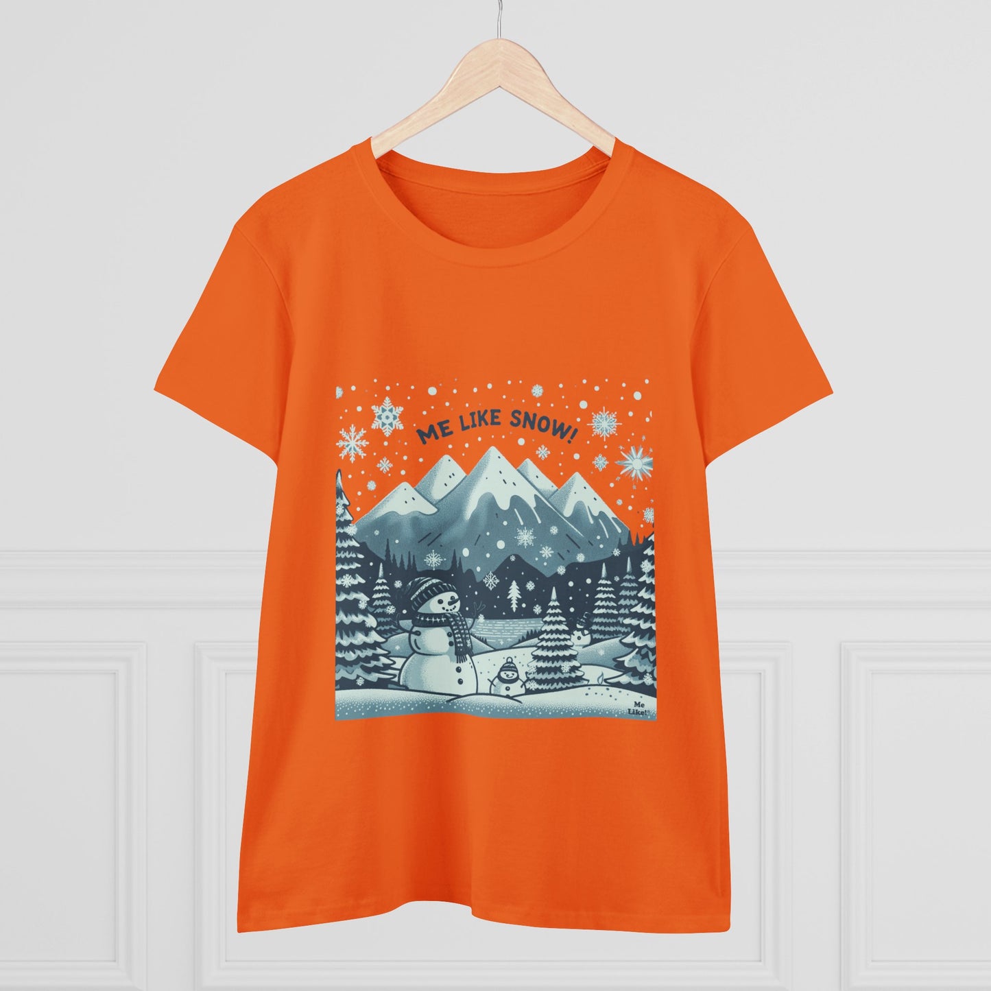 Me Like Snow! - Women's Heavy Cotton Tee - (Snowman #1)