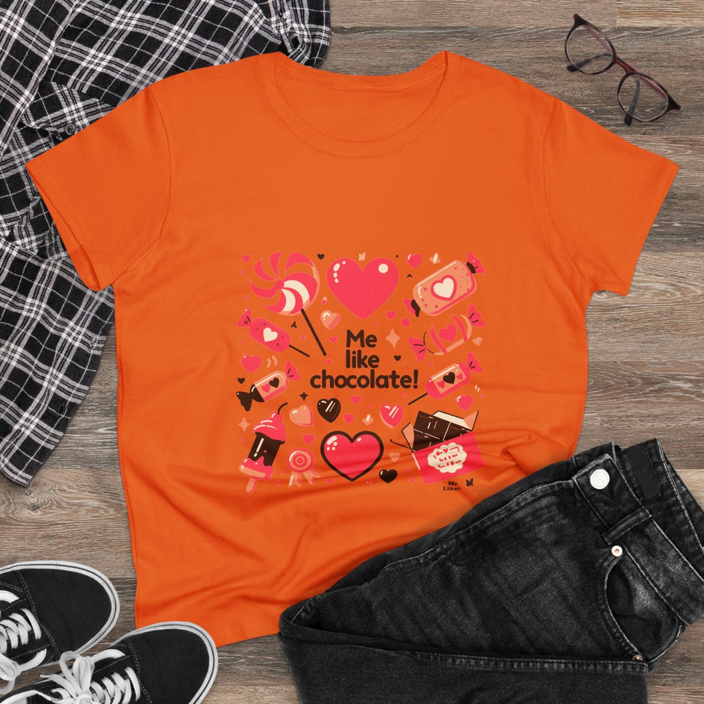 Me Like Chocolate! - Women's Heavy Cotton Tee - (Chocolate #2)