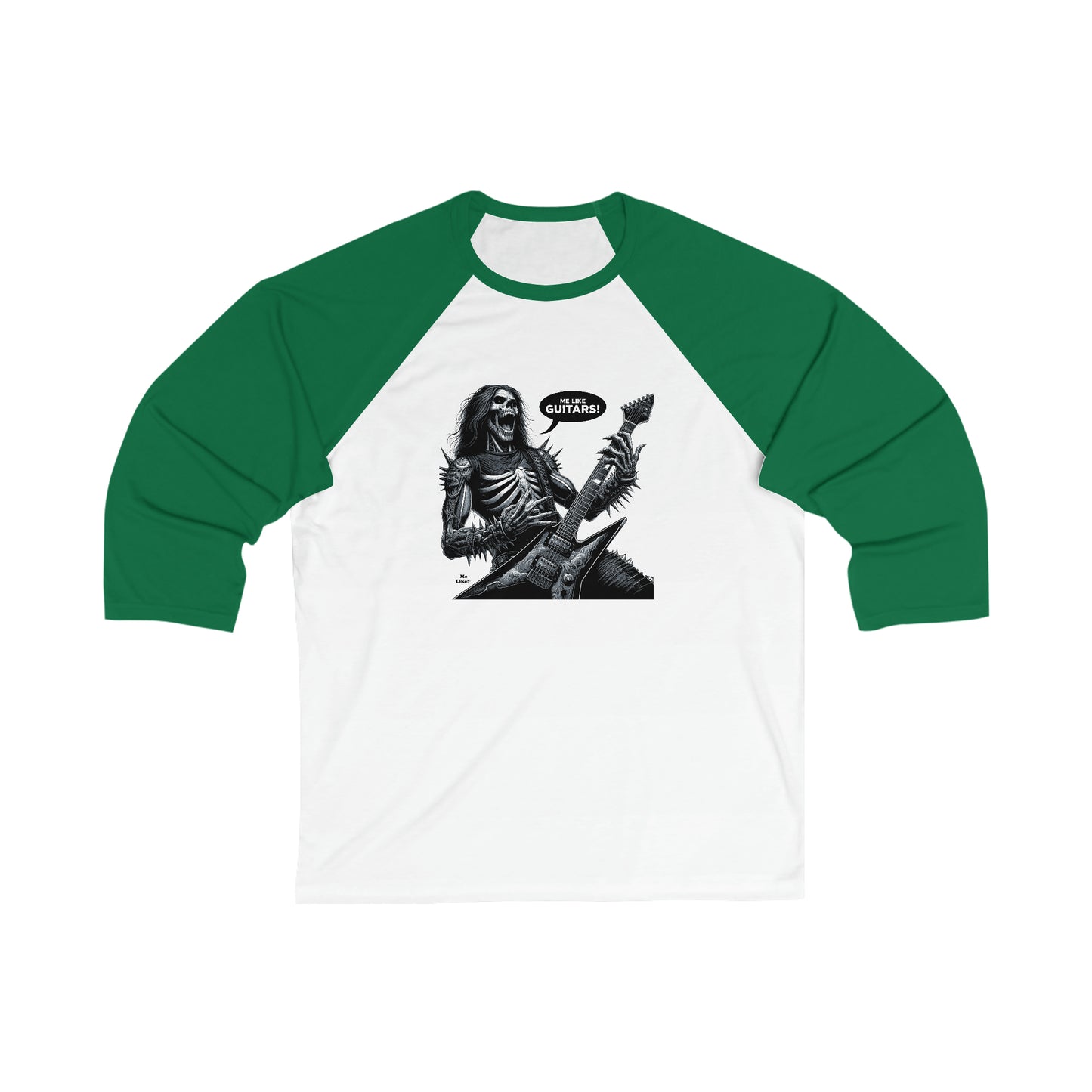 Me Like Guitars! - Unisex 3\4 Sleeve Baseball Tee - Heavy Metal #4
