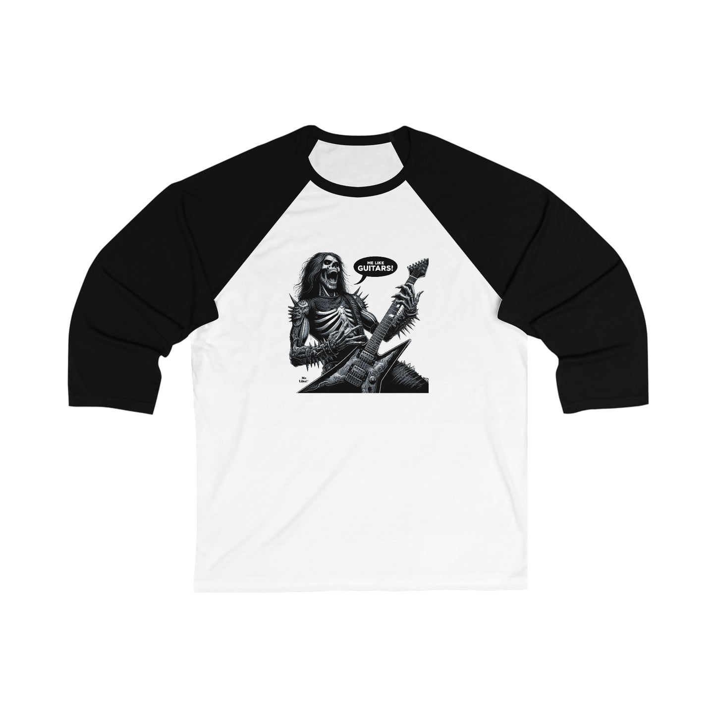 Me Like Guitars! - Unisex 3\4 Sleeve Baseball Tee - Heavy Metal #4