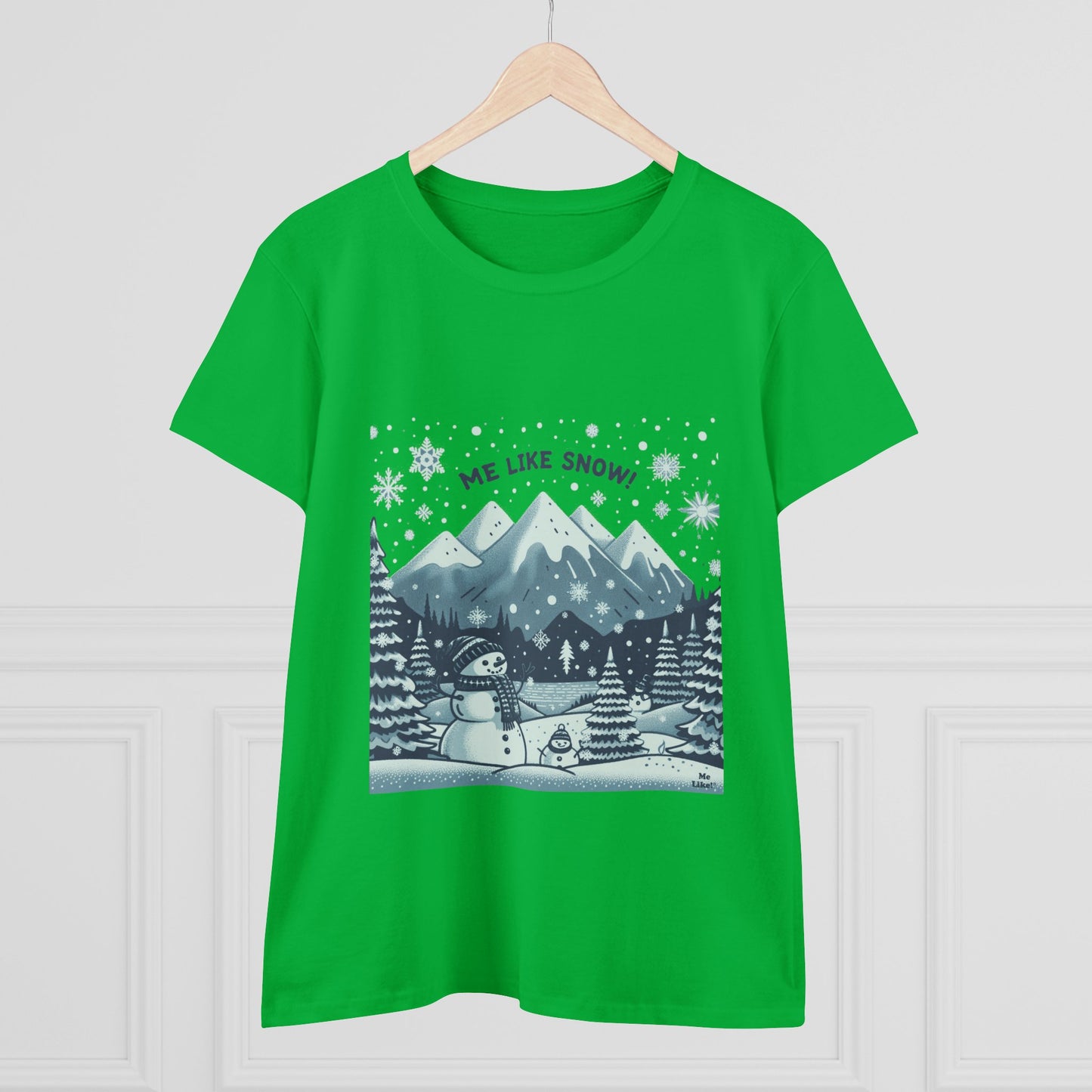 Me Like Snow! - Women's Heavy Cotton Tee - (Snowman #1)