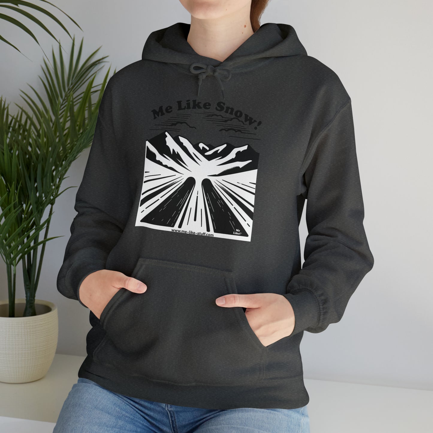 Unisex Heavy Blend™ Hooded Sweatshirt - Me Like Snow! (Ski #1)