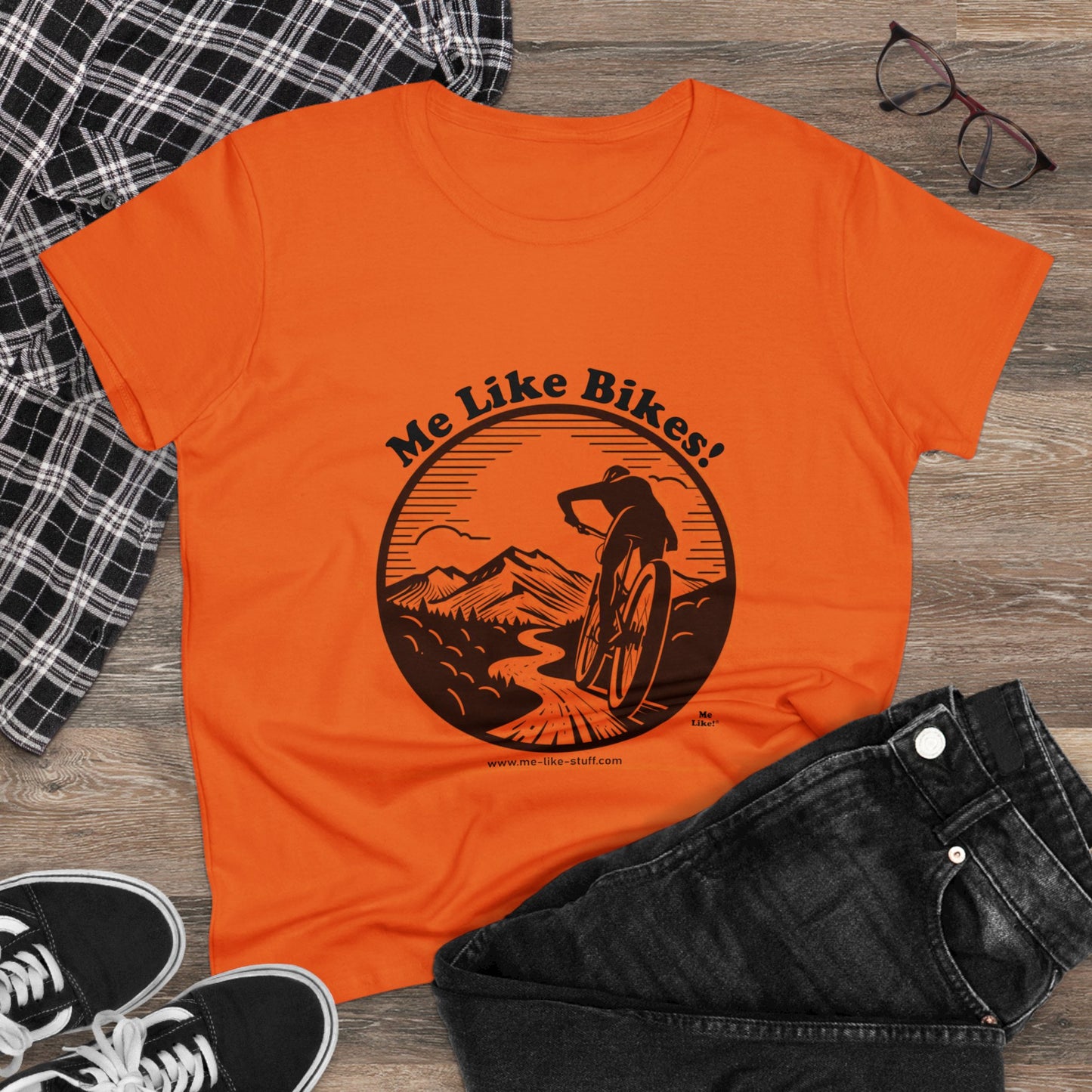Women's Heavy Cotton Tee - Me Like Bikes! (MB #1)