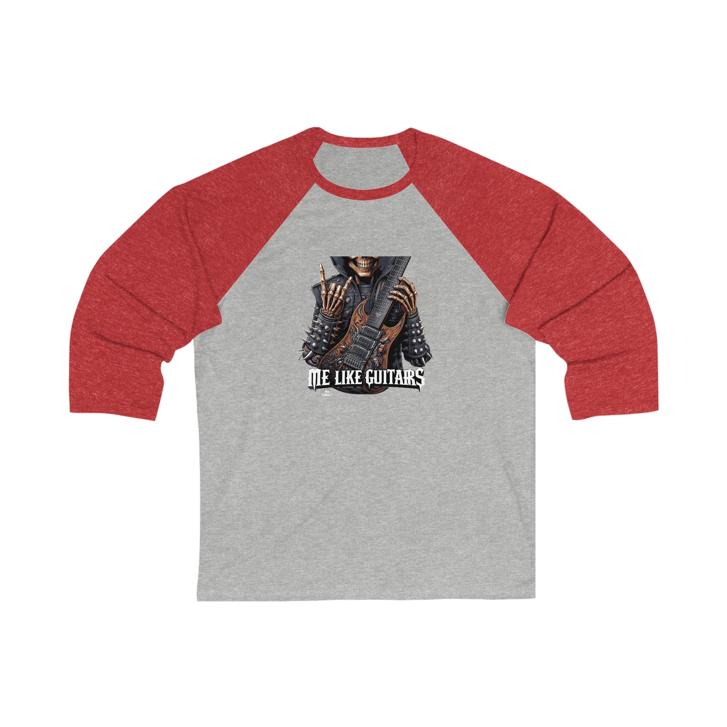 Me Like Guitars! - Unisex 3\4 Sleeve Baseball Tee - Heavy Metal #2