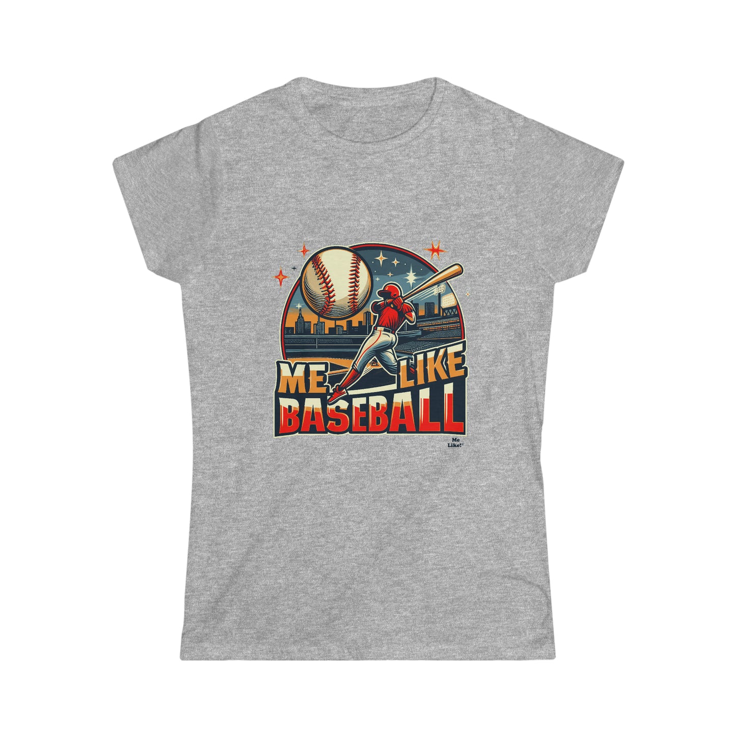 Me Like Baseball! - Women's Softstyle Tee - (Baseball #1)