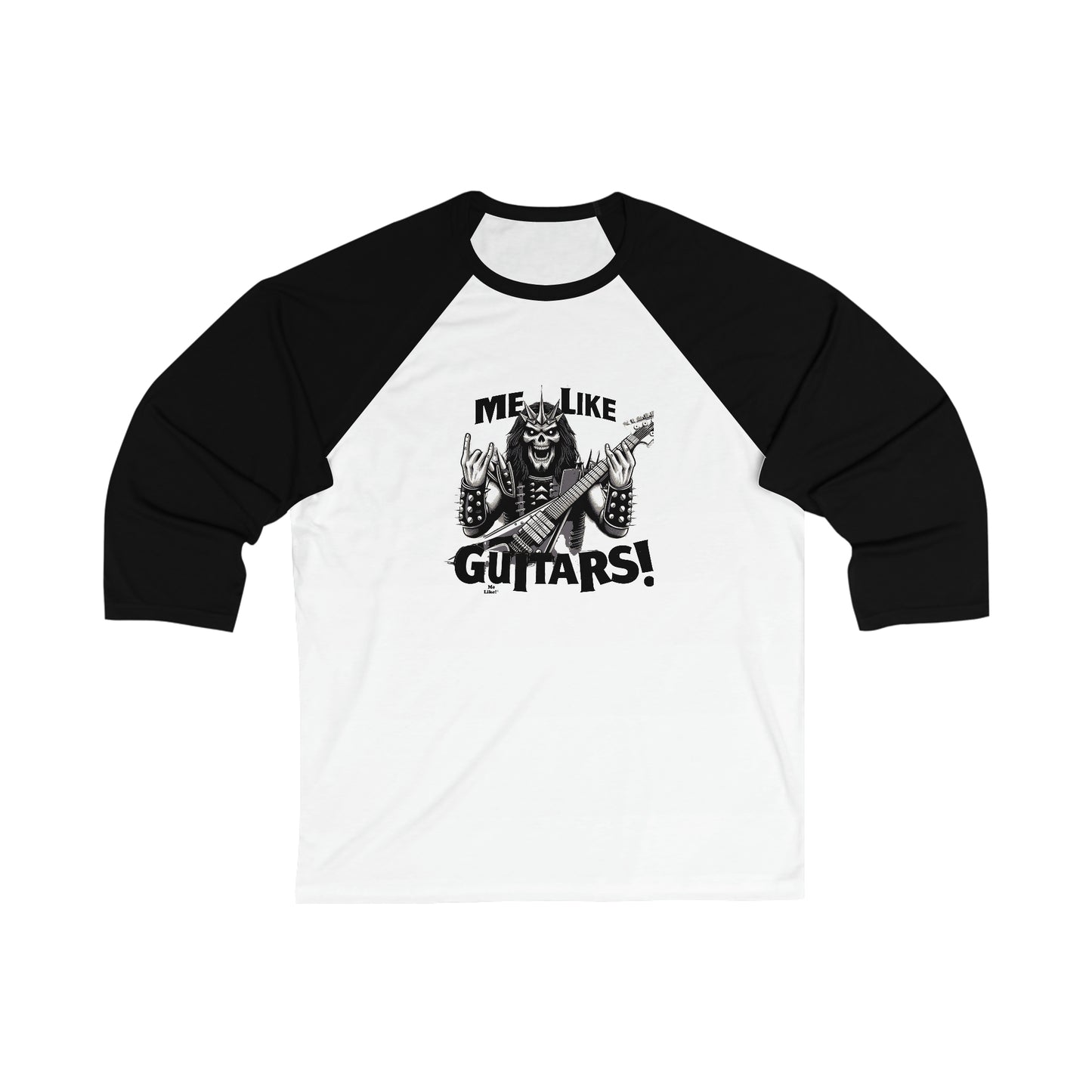 Me Like Guitars! - Unisex 3\4 Sleeve Baseball Tee - Heavy Metal #1