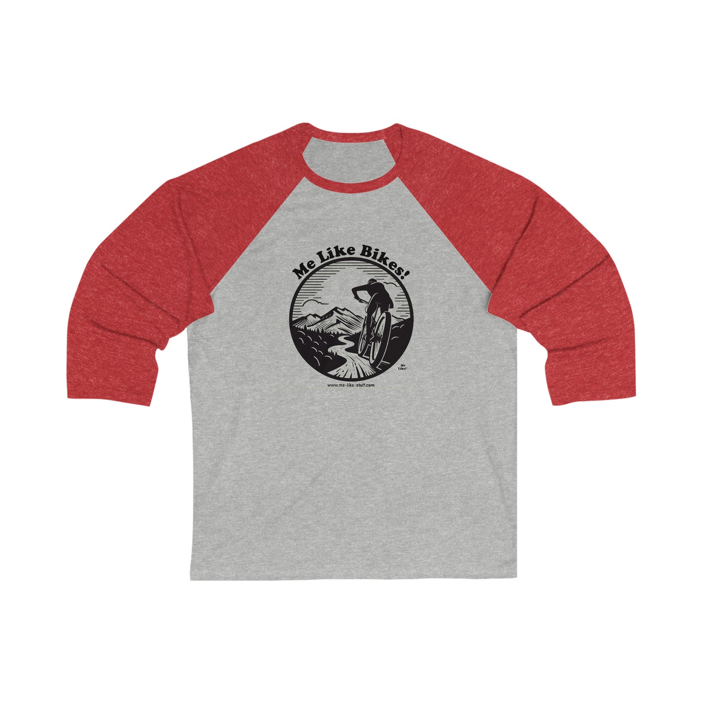 Unisex 3\4 Sleeve Baseball Tee - Me Like Bikes! (MB #1)