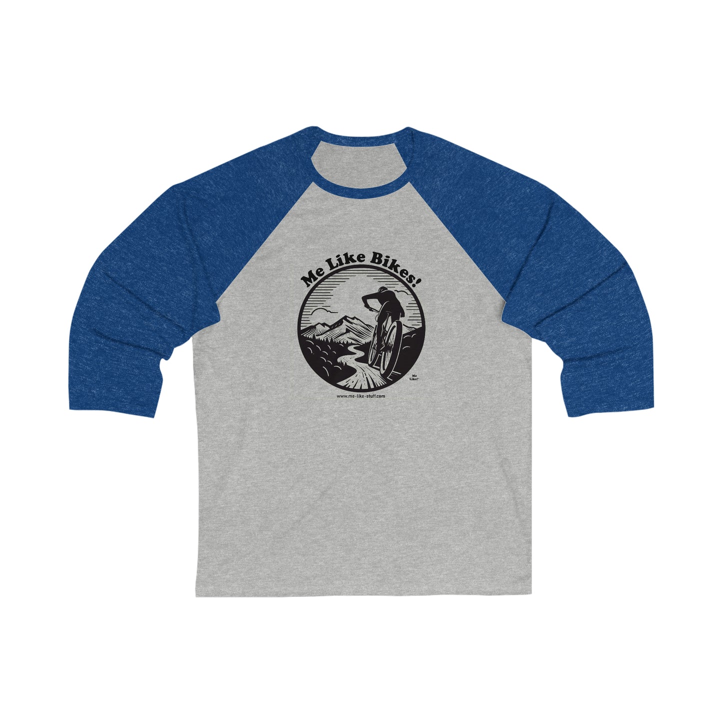 Unisex 3\4 Sleeve Baseball Tee - Me Like Bikes! (MB #1)