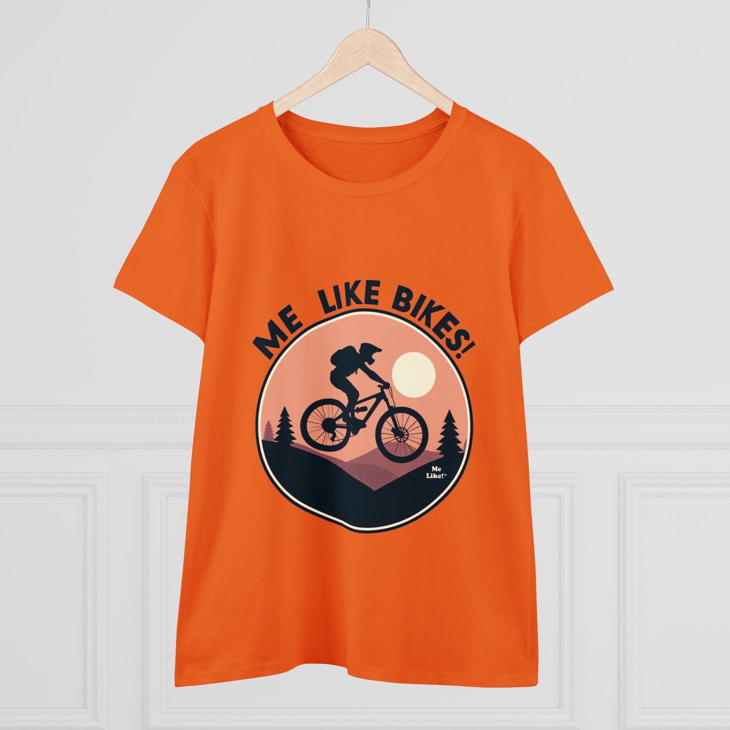 Me Like Bikes! - Women's Heavy Cotton Tee - (Mountain Bike #3)