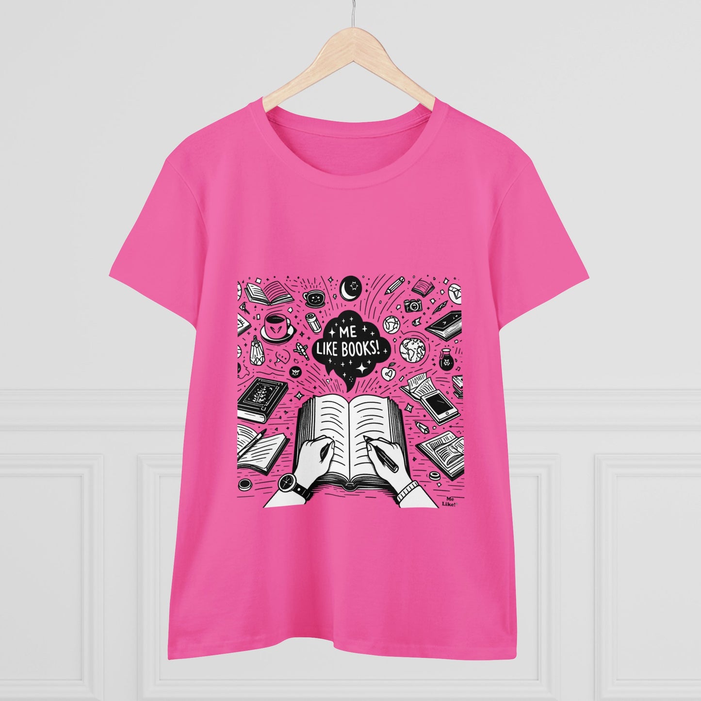 Me Like Books! - Women's Heavy Cotton Tee - (Books #3)