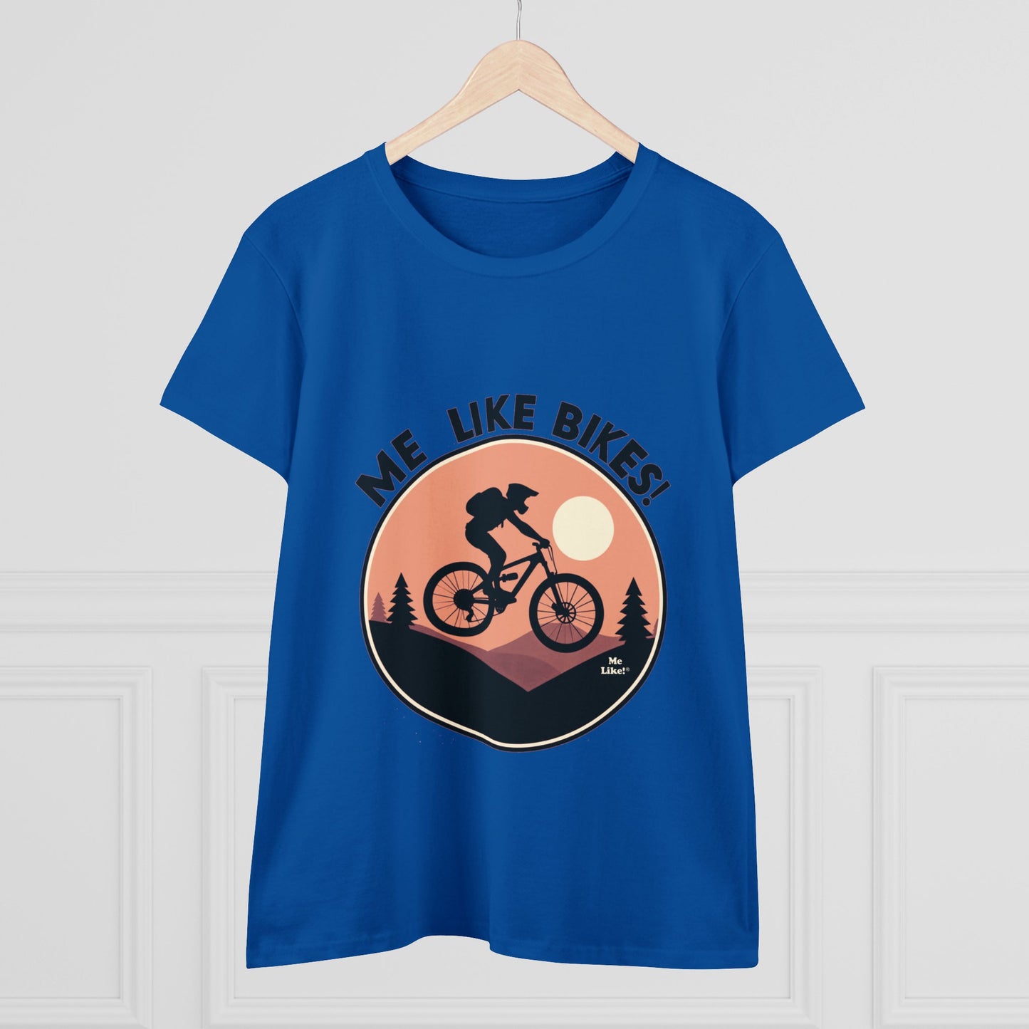 Me Like Bikes! - Women's Heavy Cotton Tee - (Mountain Bike #3)