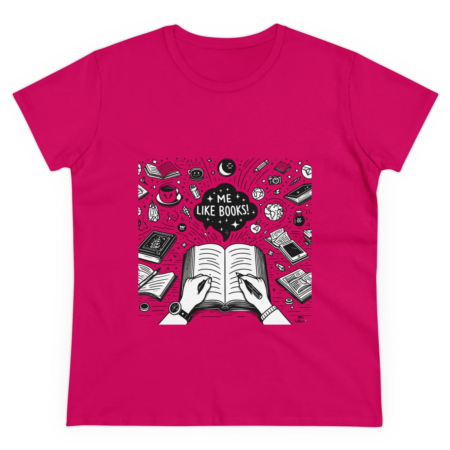 Me Like Books! - Women's Heavy Cotton Tee - (Books #3)