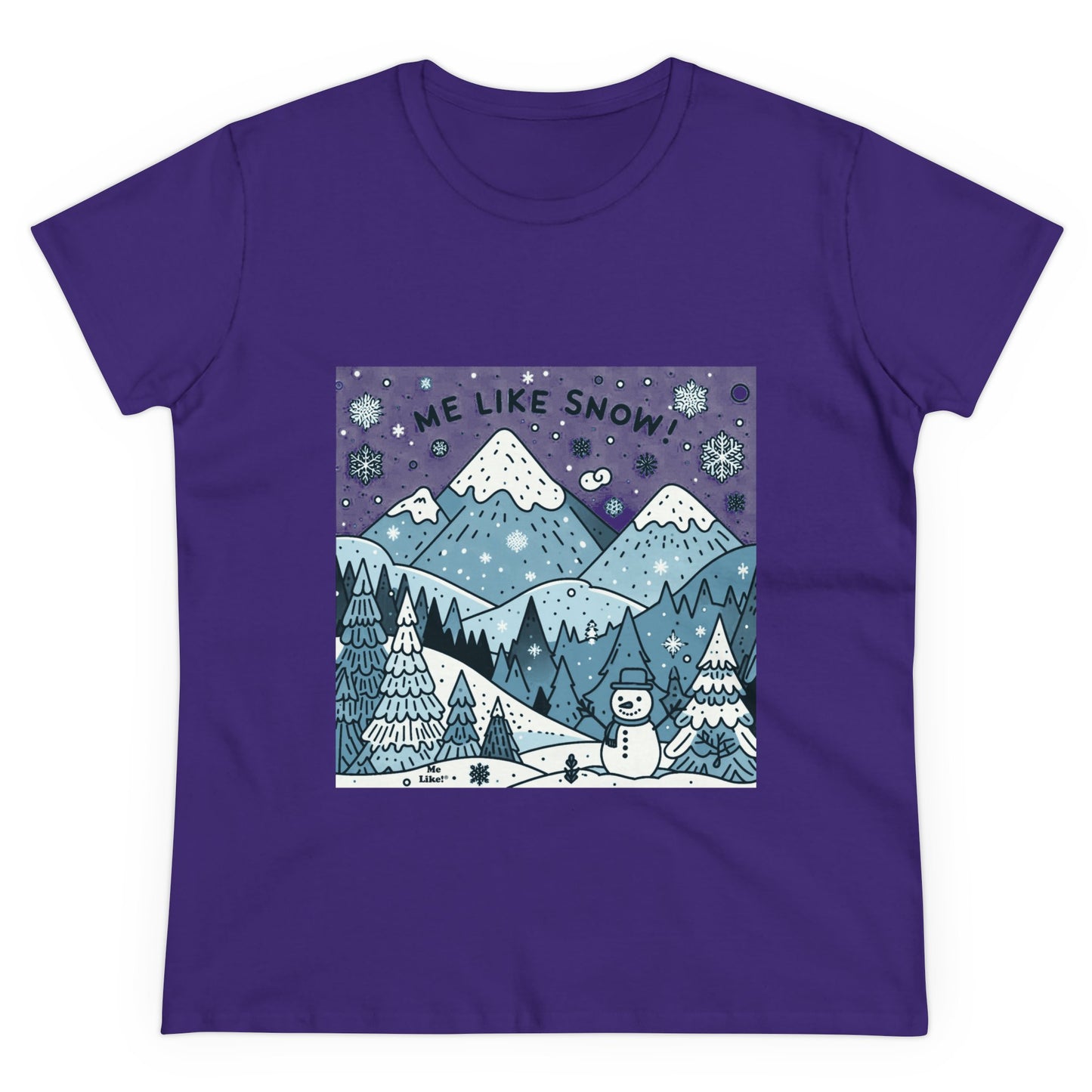 Me Like Snow! - Women's Heavy Cotton Tee - (Snowman #2)