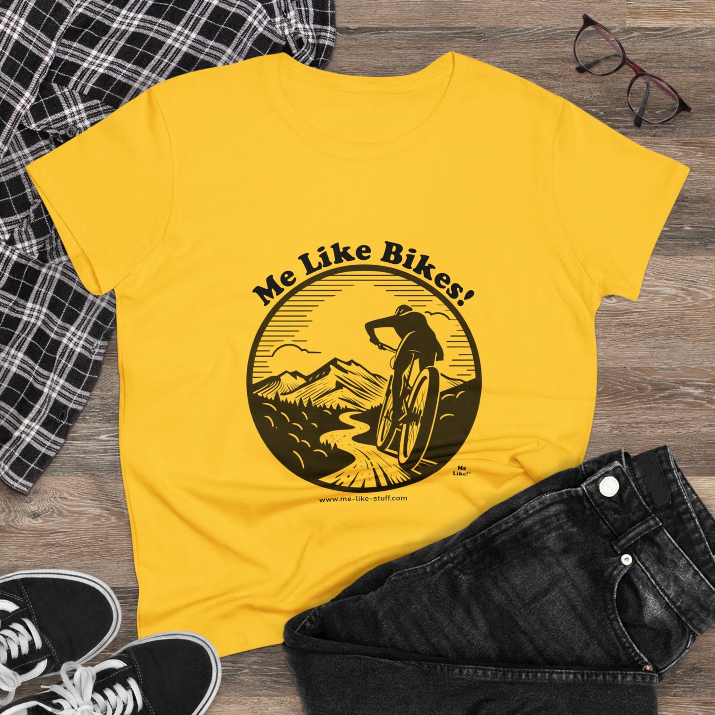 Women's Heavy Cotton Tee - Me Like Bikes! (MB #1)
