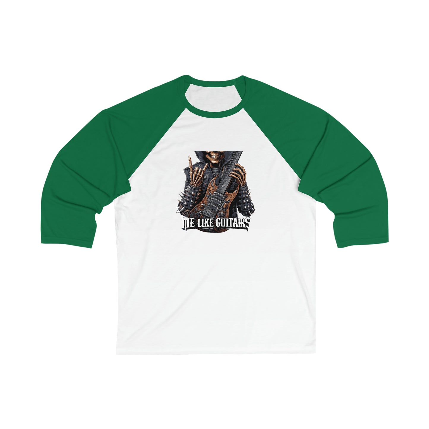 Me Like Guitars! - Unisex 3\4 Sleeve Baseball Tee - Heavy Metal #2