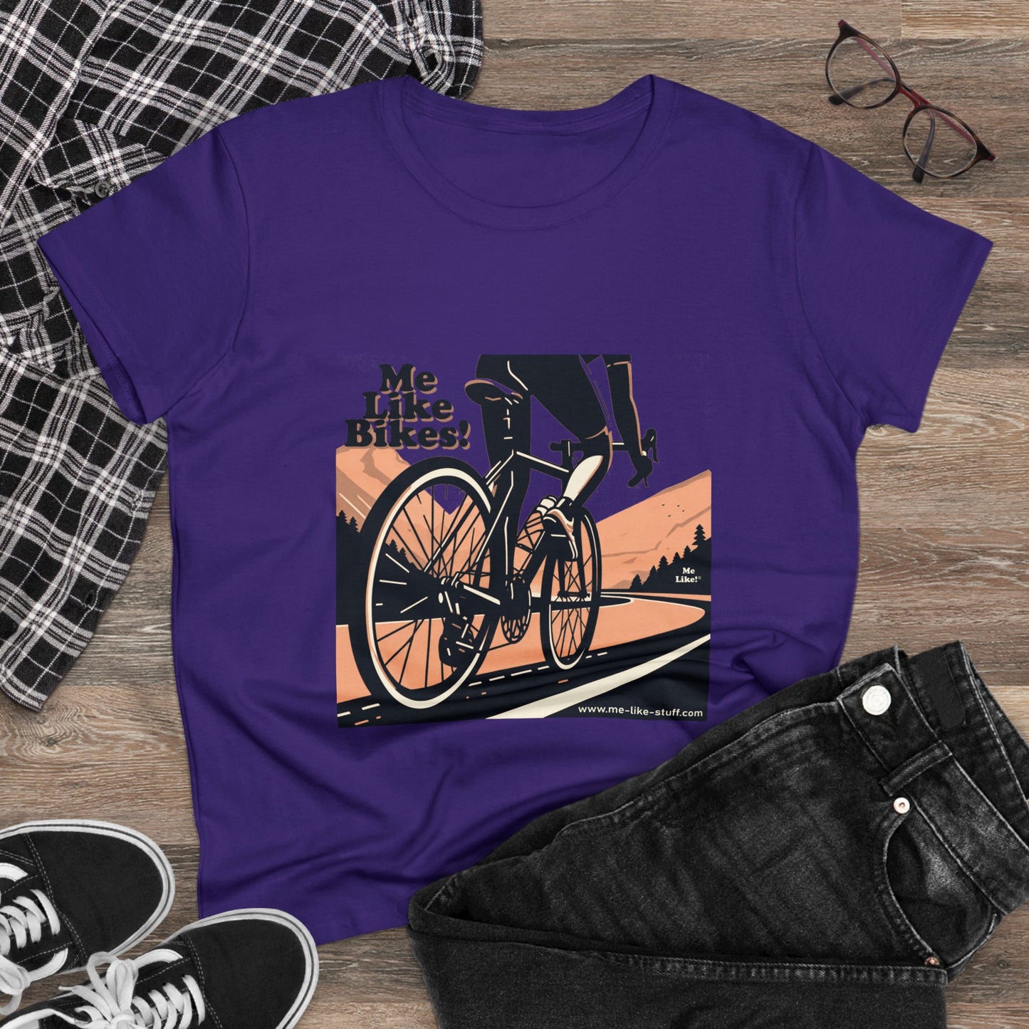 Women's Heavy Cotton Tee - Me Like Bikes! (RB #1)