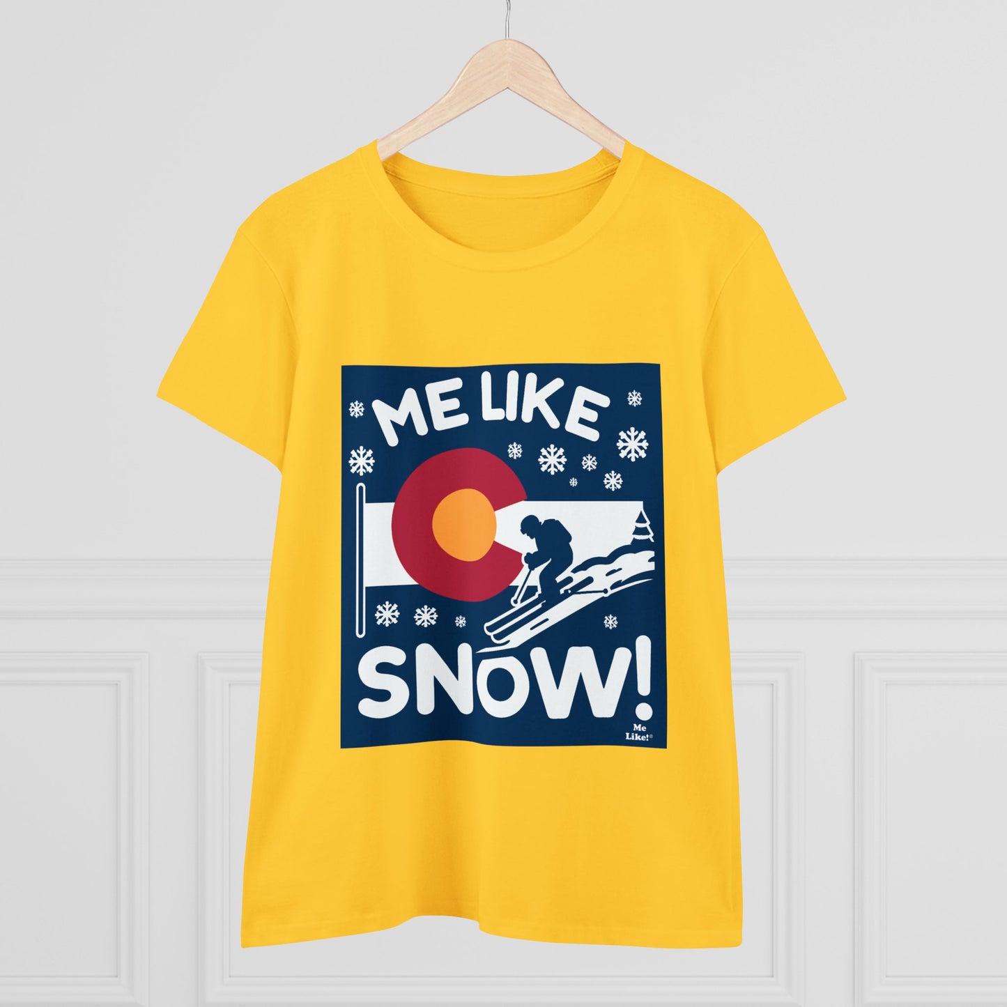 Me Like Snow! - Women's Heavy Cotton Tee - (Ski Colorado #2)
