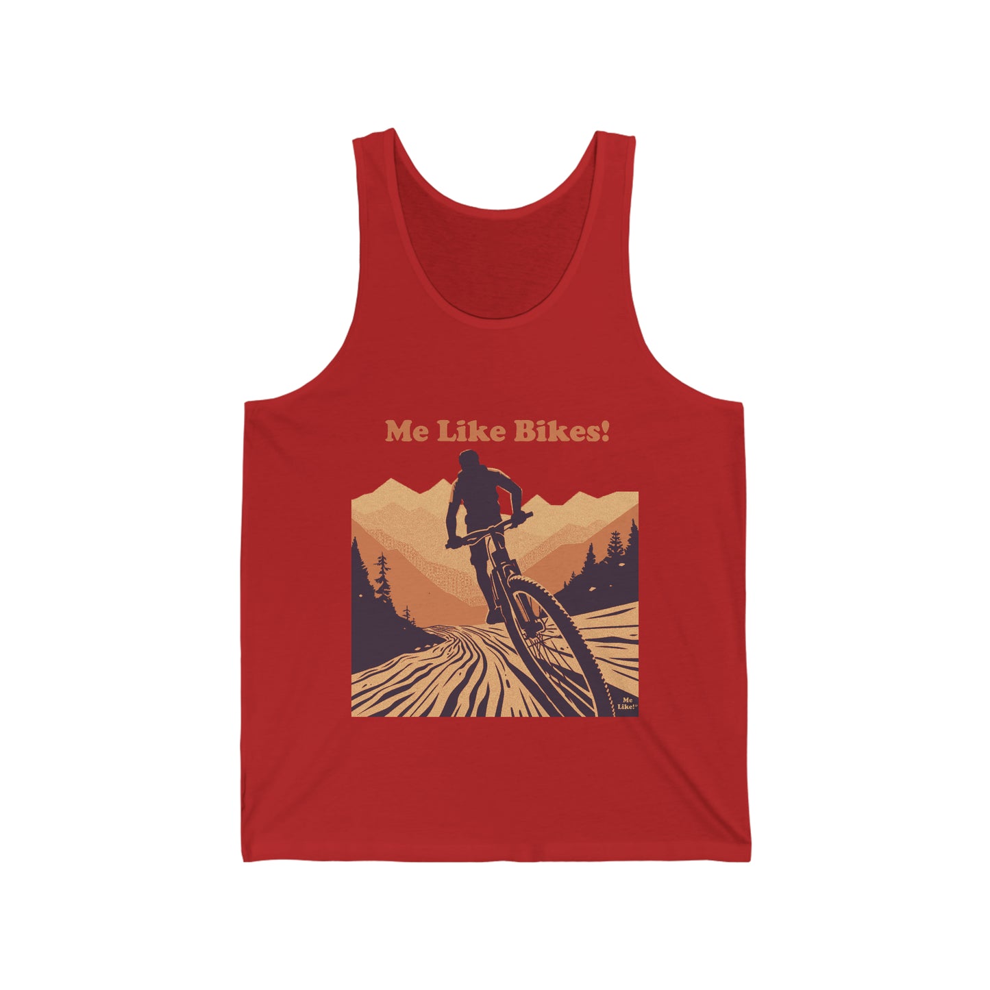 Unisex Jersey Tank - Me Like Bikes! (Mountain Bike #2)