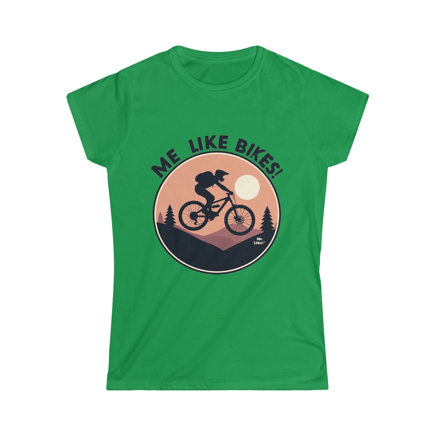 Me Like Bikes! - Women's Softstyle Tee - (Mountain Bike #3)