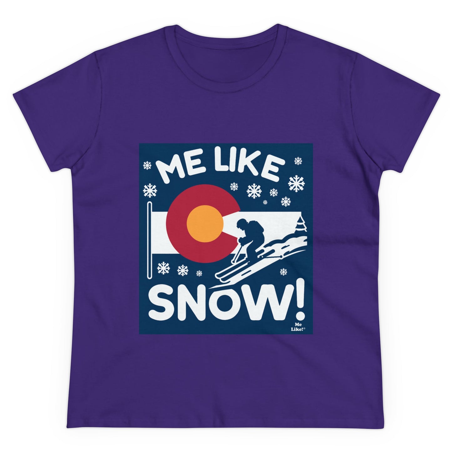 Me Like Snow! - Women's Heavy Cotton Tee - (Ski Colorado #2)
