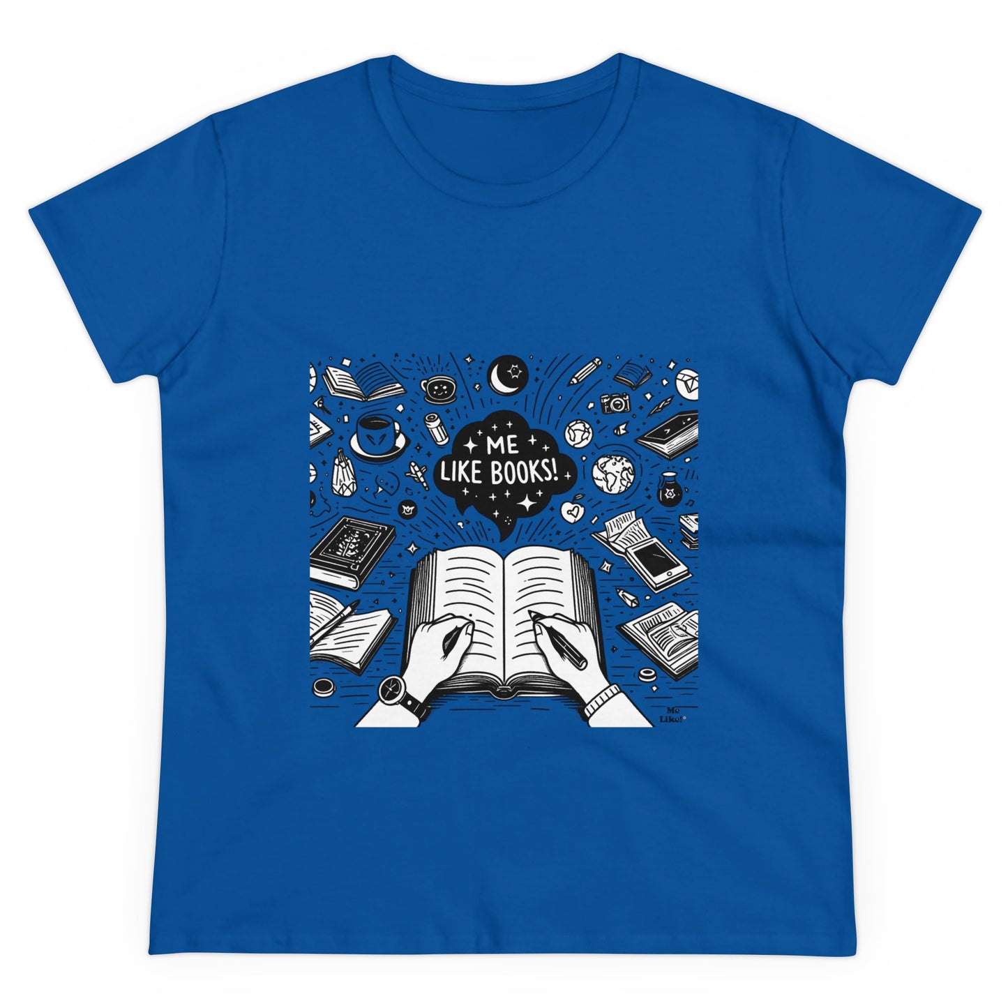 Me Like Books! - Women's Heavy Cotton Tee - (Books #3)