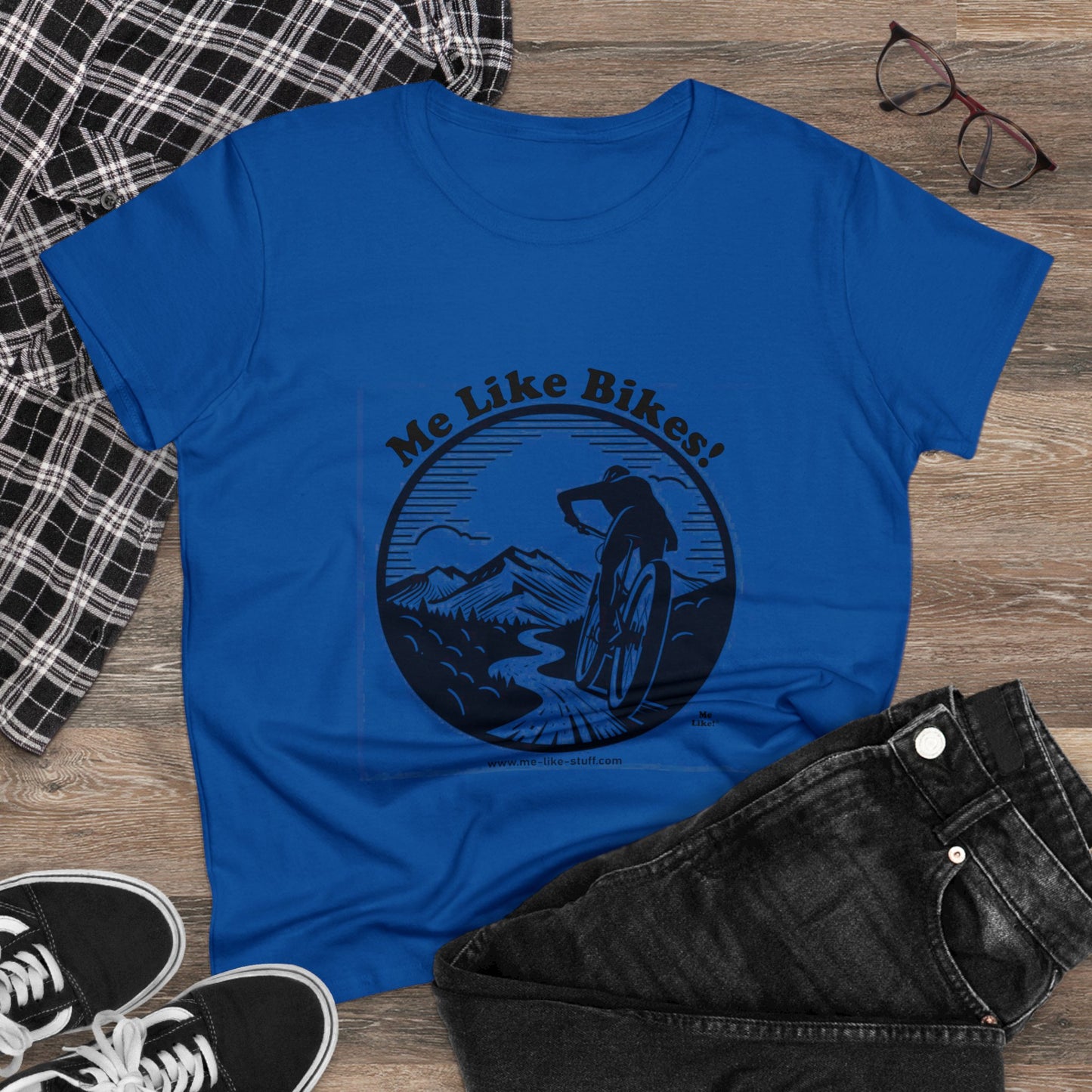 Women's Heavy Cotton Tee - Me Like Bikes! (MB #1)