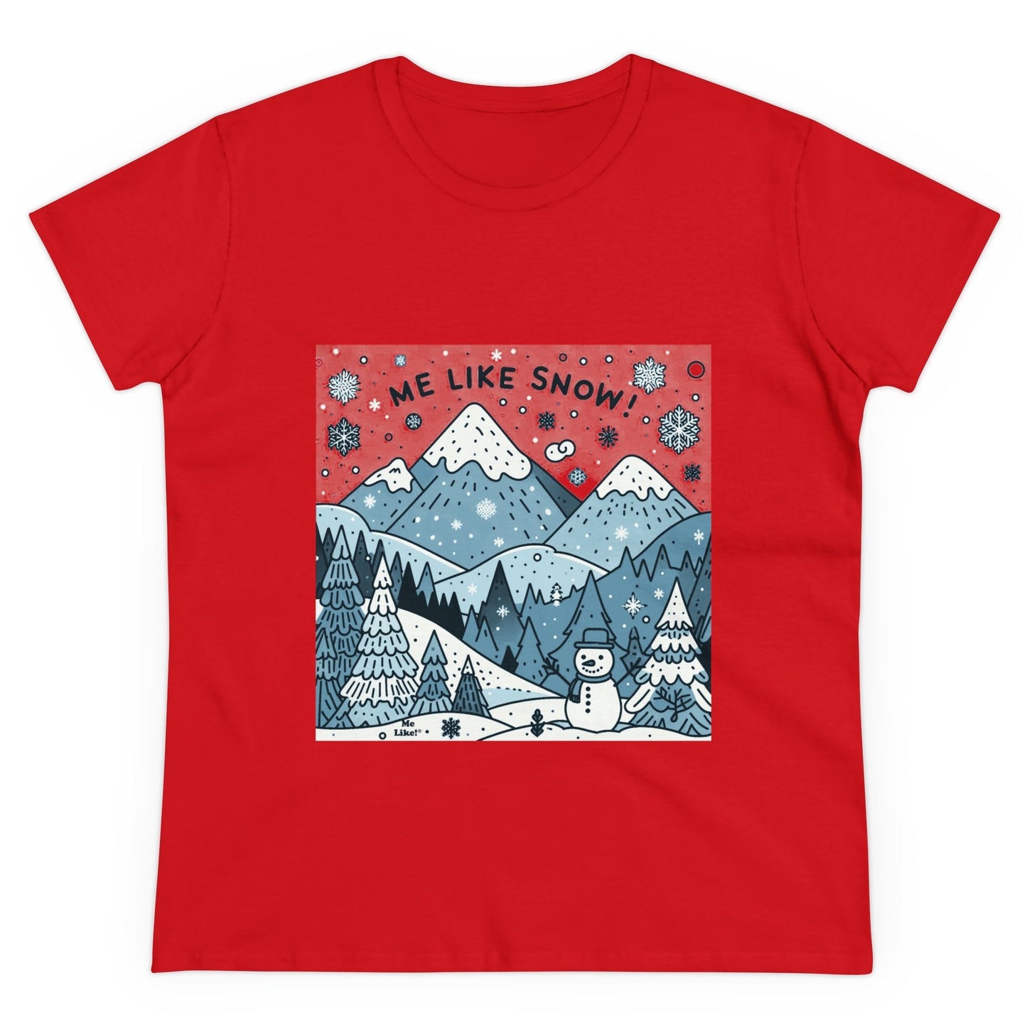 Me Like Snow! - Women's Heavy Cotton Tee - (Snowman #2)